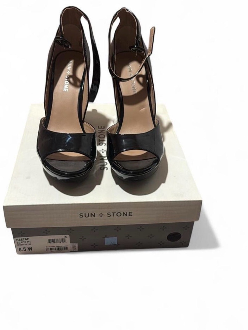 Sun + Stone Black Platform Heels Size 8.5W